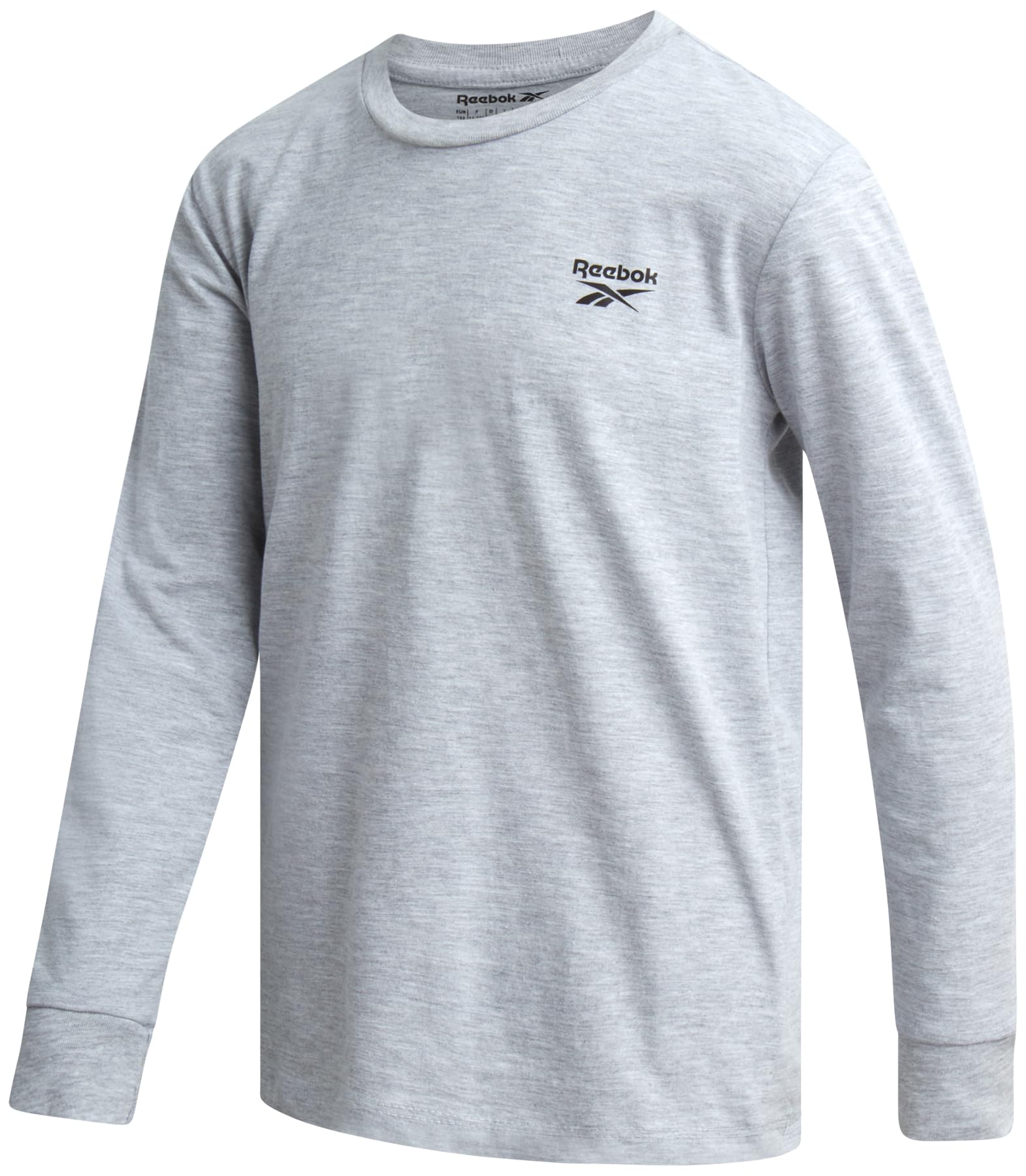 Reebok Boys' Athletic Long Sleeve T-Shirt - Cotton Blend Active Workout Gym and Running Top for Boys (Sizes: 8-14)